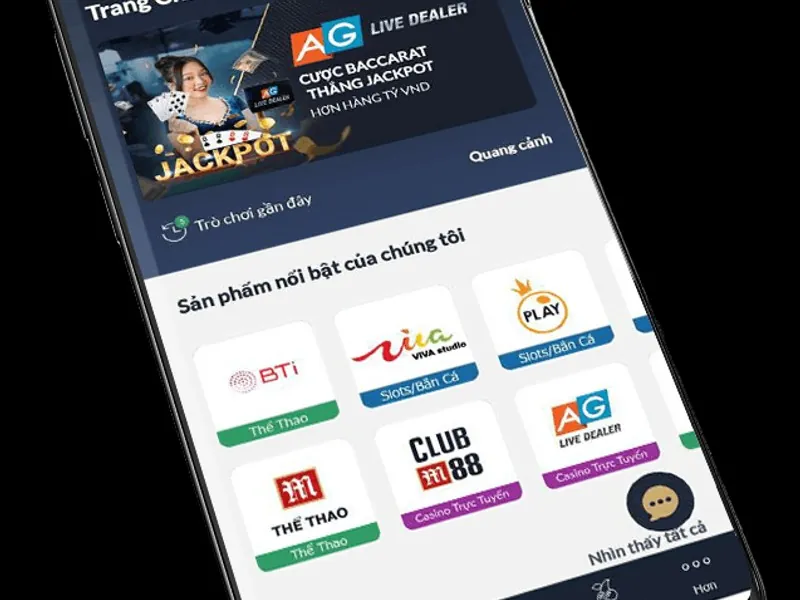 Hình ảnh minh họa các loại hình game cá cược mới như Esports, Live Casino và Xổ số trực tuyến
