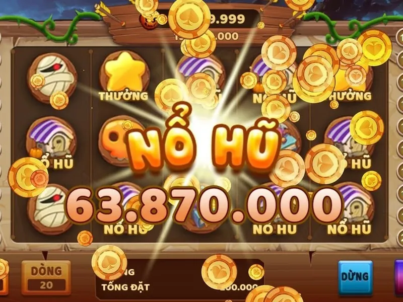 Biểu tượng jackpot lớn với tiền vàng và ánh sáng chói lọi